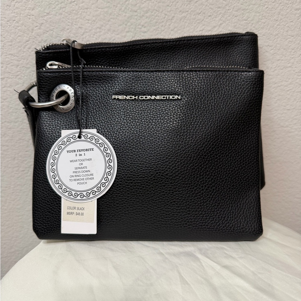 NWT French Connection Textured Black Crossbody Bag